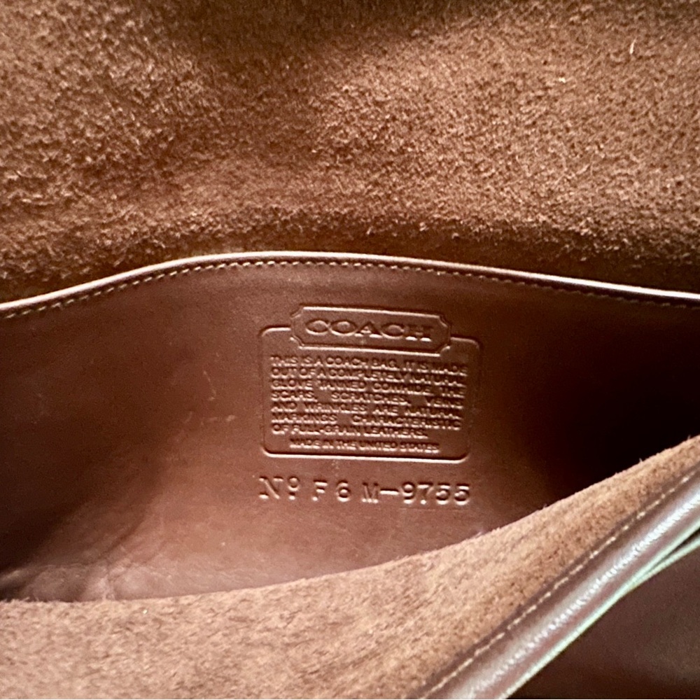 Coach Brown Leather Crossbody Satchel with Gold-Tone Hardware - Picture 4 of 9